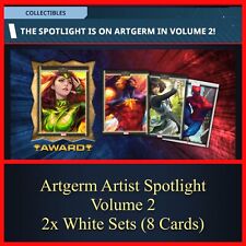 ARTGERM Vol 2 ARTIST SPOTLIGHT-TWO WHITE SETS(8 CARDS)-TOPPS MARVEL COLLECT picture