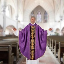 Saint Edward Purple Chasuble and Stole Set Seasonal Vestments for Church 51 In picture
