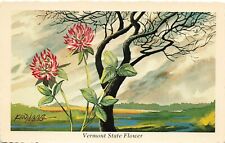 VERMONT ARTIST SIGNED POSTCARD: KEN HAAG - RED CLOVER VERMONT STATE FLOWER, VT picture