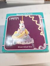 1996 Carlton Cards Heirloom Collections Easter Ornament SPECIAL DELIVERY GIRL picture