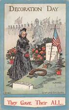 J79/ Patriotic Postcard c1910 Memorial Day Decoration Soldier Grave 407 picture