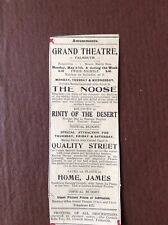 B8b Ephemera 1929 Advert Falmouth Grand Theatre The Noose Rin Tin Tin picture