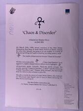 Prince Press Release Original Wea Records Chaos And Order 1996 picture