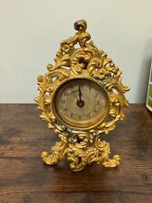 antique gold gild waterbury alarm clock 1891 picture