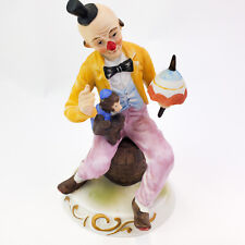 Vintage Price Products Bellmawr N.J. Porcelain Clown with Monkey on Barrel picture