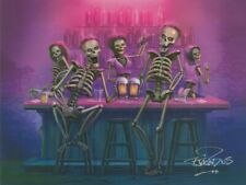 Goosebumps Artist Tim Jacobus SIGNED Horror Art Print Boo's Bar Beer & Skeletons picture
