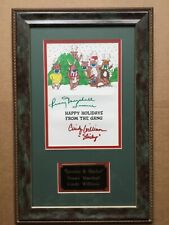 Laverne & Shirley In-Person Signed by Marshall & Williams Christmas Card, Framed picture