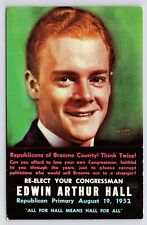 1952~Edwin Hall~Republican Congressman~Campaign~Broome County NY~VTG Postcard picture