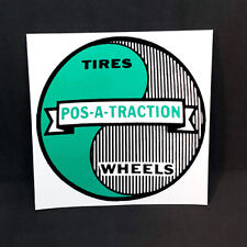 POS-A-TRACTION TIRES & WHEELS Vintage Style DECAL, Vinyl STICKER, rat rod,racing picture