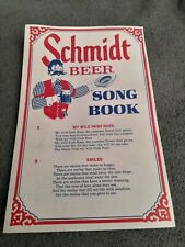 Extremely Rare Vintage NOS Schmidt Beer Song Book Bar Fun 1970s Brewing picture