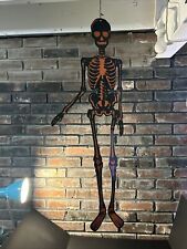 Halloween Decor Skeleton Jointed 36 in. black with orange glitter Cardboard picture