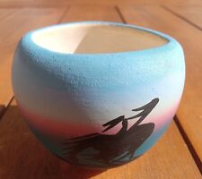 Candle Holder Southwestern Pottery Vase, Signed by artist, small, picture