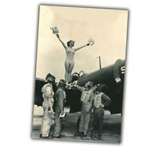 War Photos Aircraft Pin Up Nice Girl & Pilots  woman Size 