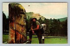 Custer SD-South Dakota Crazy Horse Mt Mem Scale Model Head Vintage Postcard picture