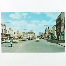 Elm Street Westfield Massachusetts Postcard 1960s Street Signs Old Cars MA A1667 picture