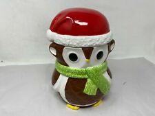 Yankee Candle Ceramic 9in Christmas Owl Cookie Jar or Candle Holder AA01B16005 picture