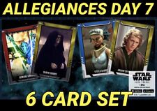 topps star wars card Trader ALLEGIANCES DAY 7 GOLD RED BLUE 6 Card Set picture