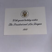 1981 Rare Holiday Card with Presidential Seal - President Ronald Reagan Nancy picture