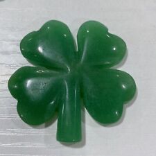 1 pc beautiful natural green aveturine clover crystal healing carved picture