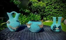 Mid Century Native Zuni Turquoise Fetish Pots ( Set of 3 ) from New Mexico  picture