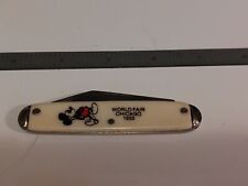 1933 CHICAGO WORLD'S FAIR Folding White Pocket Knife DISNEY MICKEY MOUSE VINTAGE picture