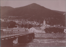 Switzerland, Bridge & City of Biasca Vintage Print, Vintage Print c picture