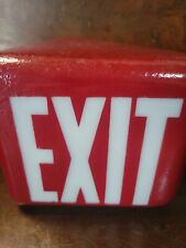 Vintage Red Globe Triangle shaped EXIT Light 1940' -50's  picture