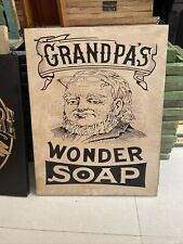 Vintage Grandpas Wonder shop Authorized Dealer Pressed Board Advertisement Sign picture