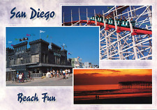 Hamels Beach Fun in San Diego, CA vintage continental postcard picture