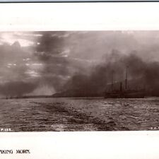 1910s England Breaking Morn Steamship RPPC Rotograph Bromide Gel Real Photo A141 picture