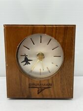 VTG Grumman Genuine Walnut Wooden Quartz Desk Tabletop Clock Rare Tochigi Tokei picture