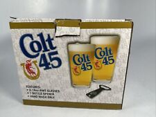 Colt 45 | 2 - 16oz Pint Glasses & Bottle Opener Set | Beer Mancave Set picture