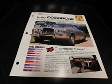 1971-1984 Bentley Corniche Spec Sheet Brochure Photo Poster 72 73 74 83 82 81 80 picture