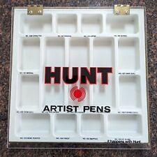 HUNT ARTIST PENS Old Wooden Store Display Case picture