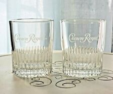 2020 Crown Royal Set of 2 Limited Edition Round Rib Base Rocks Cocktail Glasses picture
