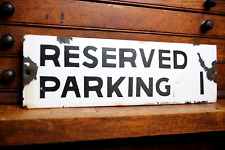 Vintage Porcelain Sign Reserved Parking #1 enamel Sign Police Street sign old picture