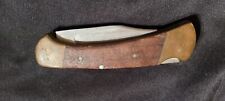 Buck 112 USA Wood Brass Single Blade Locking Knife pre owned, Knife Little Rough picture