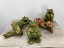 Vintage Ceramic Frogs Toads Anthropomorphic Smoking Garden Figures Arnels Like picture