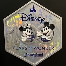 100 Years of Wonder Disneyland Magnet Mickey Minnie Mouse Platinum Hexagon picture