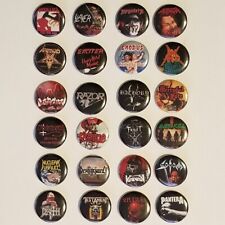 80's 90's Thrash Metal Pinback Buttons Lot-of-24 - Metallica Slayer Megadeth New picture