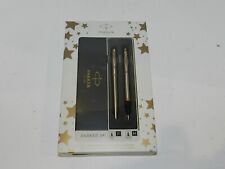 PARKER IM ROLLERBALL AND BALLPOINT LUXURY PEN GIFT SET CHROME GOLD NEW SEALED picture