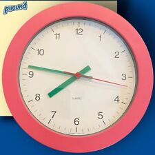 Vintage 1980s Junghans Memphis Postmodern Retro Wall Clock Rare Pink Green White picture