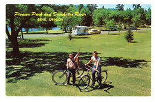 Bend Oregon Pioneer Park and Deschutes River Camper Fishing Vintage Postcard picture