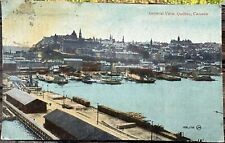 1919 Postcard Aerial View Quebec Canada, Bridge, Waterfront, Boats, Industry picture