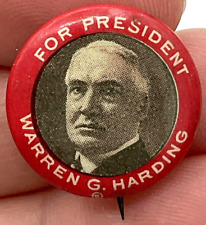 1920 Warren G. Harding for President Campaign Political Election Pinback Button picture