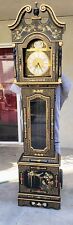 Vintage Old Rare Tempus Fugit Chinoiserie Black Gold Lacquered Grandfather Clock picture