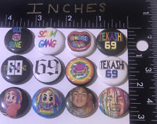Tekashi 69 6ix9ine 12 Pin Lot Pins Button 1 Inch Rapper Scum Gang Yaya Dummy Lo picture
