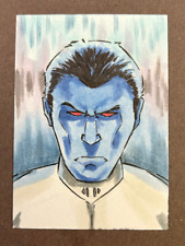 Thrawn Sketch Card 1/1 Original on card signed Artist ACEO Star Wars On Card picture