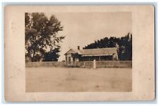1907 Candid House Residence Fence Rush Center Kansas KS RPPC Photo Postcard picture