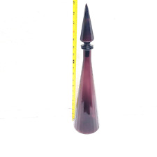 VTG Genie Decanter Bottle Art Glass MCM Empoli Amethyst Purple Decanter 19
